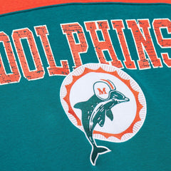 Miami Dolphins Off Field Vintage Logo Short Sleeve Pullover Hoodie Aqua | Mitchell & Ness