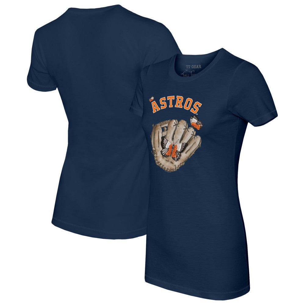 Houston Astros Tiny Turnip Women's Butterfly Glove T-Shirt - MLB