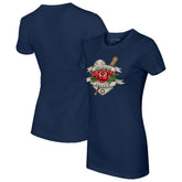 Houston Astros Tiny Turnip Women's American Traditional Rose T-Shirt - MLB