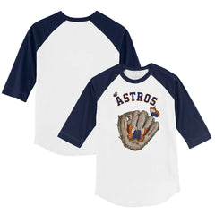 Houston Astros Tiny Turnip Youth Butterfly Glove 3/4-Sleeve Raglan T-Shirt - MLB