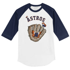 Houston Astros Tiny Turnip Youth Butterfly Glove 3/4-Sleeve Raglan T-Shirt - MLB