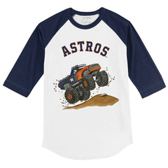Houston Astros Tiny Turnip Youth Monster Truck 3/4-Sleeve Raglan T-Shirt - MLB