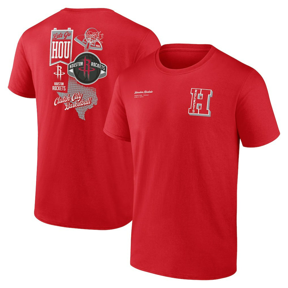 Houston Rockets Split Zone T-Shirt Red - NBA