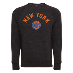 New York Knicks Sportiqe Unisex Harmon Super Soft Tri-Blend Raglan Pullover Sweatshirt Black - NBA