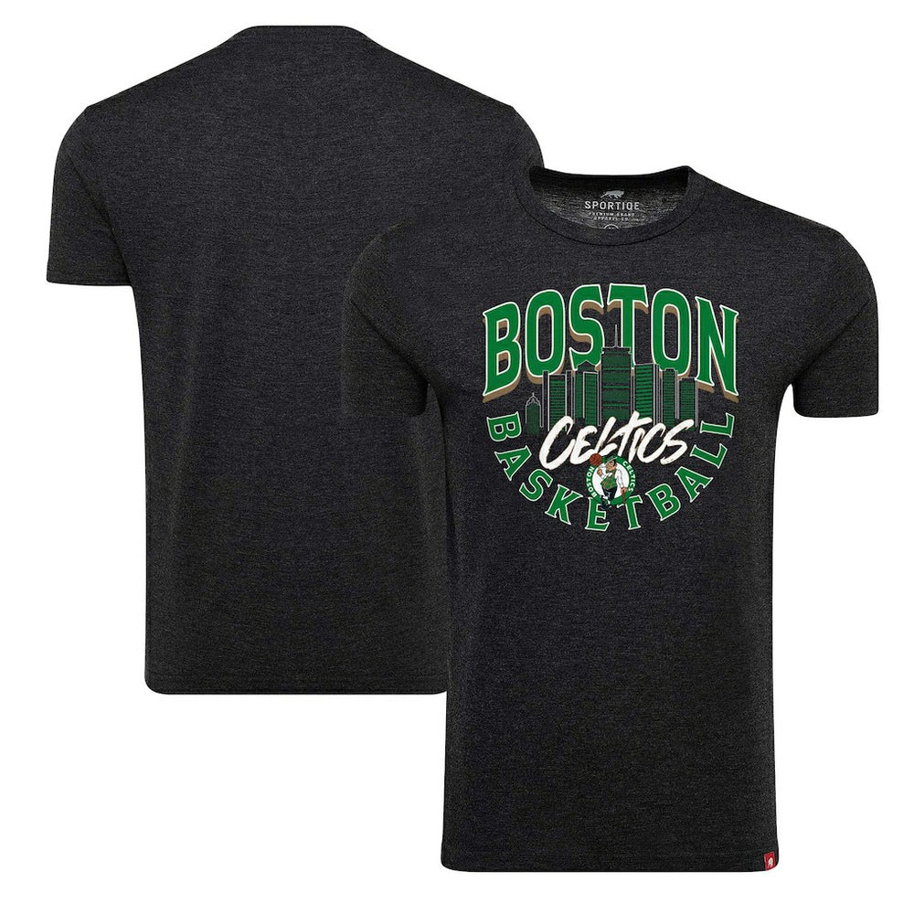 Boston Celtics Sportiqe Unisex Comfy Super Soft Tri-Blend T-Shirt Heather Black - NBA