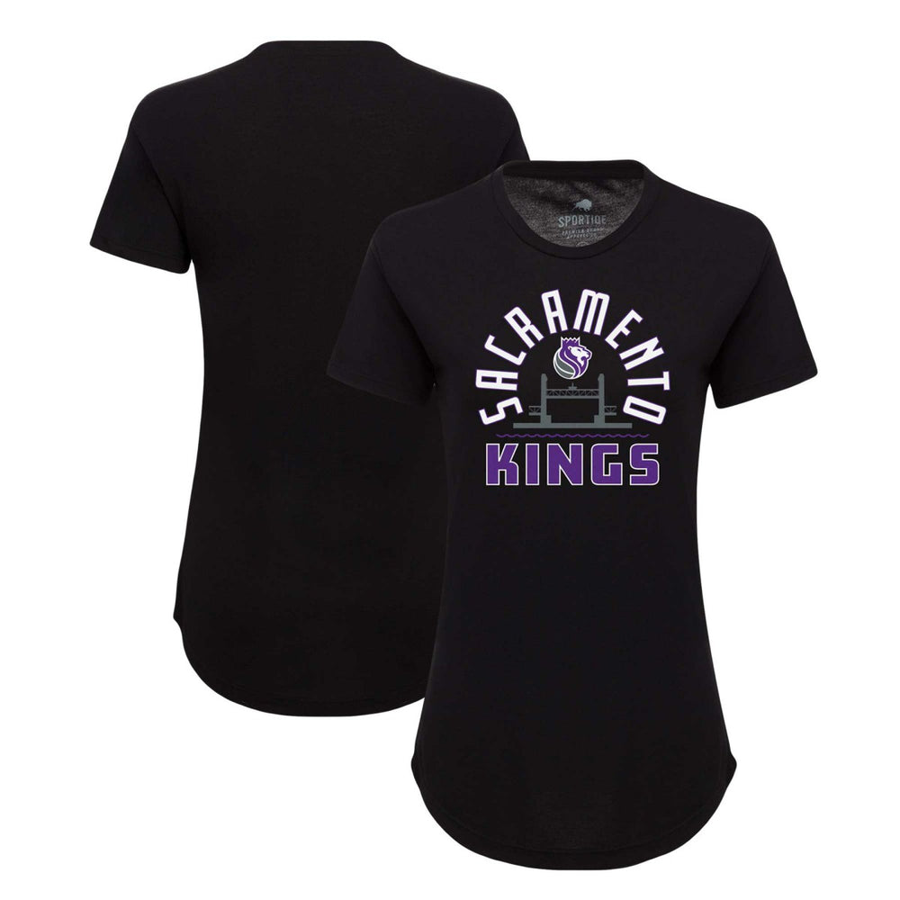 Sacramento Kings Sportiqe Women's Phoebe Super Soft Tri-Blend T-Shirt Black - NBA