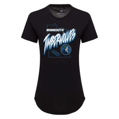 Minnesota Timberwolves Sportiqe Women's Phoebe Super Soft Tri-Blend T-Shirt Black - NBA