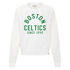 Boston Celtics Sportiqe Women's Ashlyn Super Soft Raglan Pullover Sweatshirt White - NBA