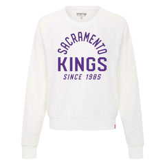Sacramento Kings Sportiqe Women's Ashlyn Super Soft Raglan Pullover Sweatshirt White - NBA