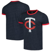 Minnesota Twins Majestic Threads Ringer Tri-Blend T-Shirt - MLB