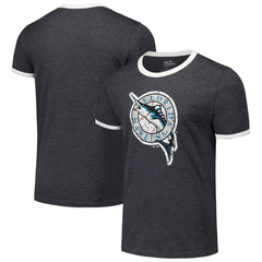 Florida Marlins Majestic Threads Ringer Tri-Blend T-Shirt - MLB