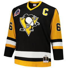Mario Lemieux Pittsburgh Penguins Mitchell & Ness Big & Tall 1991/92 Blue Line 2.0 Jersey - Black - NHL