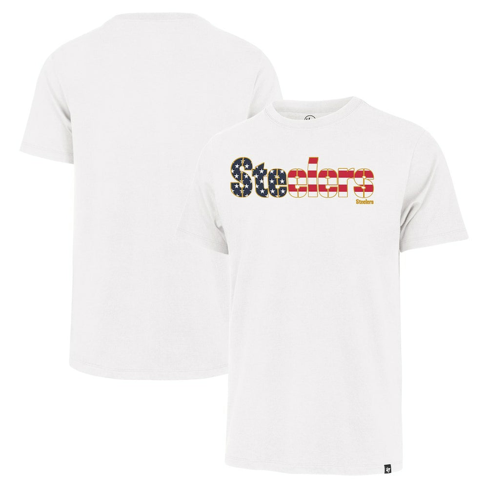 Pittsburgh Steelers '47 Flag Script Franklin T-Shirt White | 47 brand