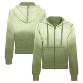 Boston Celtics Sportiqe Women's Carli Sun Fade Full-Zip Hoodie Olive - NBA