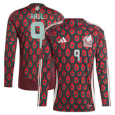Raul Jimenez Mexico National Team 2024 Home Replica Player Long Sleeve Jersey Burgundy | Adidas Sale