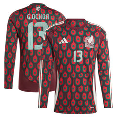 Guillermo Ochoa Mexico National Team 2024 Home Replica Player Long Sleeve Jersey Burgundy | Adidas discount