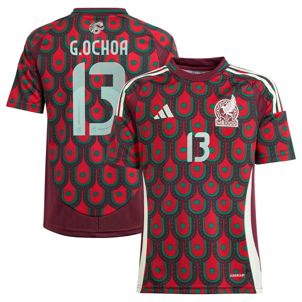 Guillermo Ochoa Mexico National Team Youth 2024 Home Replica Player Jersey Burgundy | Adidas discount