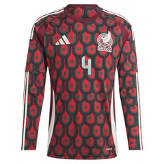Edson Alvarez Mexico National Team 2024 Home Replica Player Long Sleeve Jersey Burgundy | Adidas discount