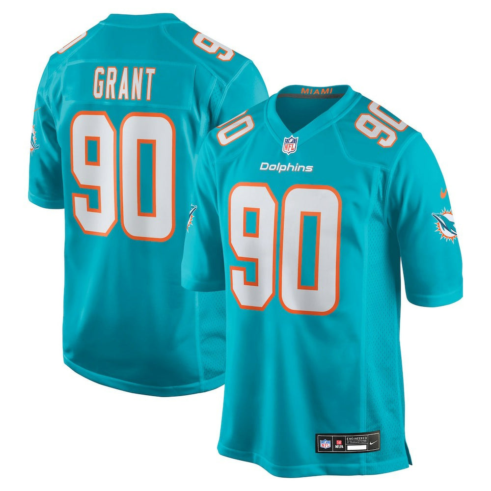 Kenneth Grant Miami Dolphins 2025 NFL Draft First Round Pick Game Jersey Aqua | Nike for Sale