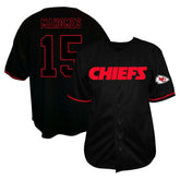 Patrick Mahomes Kansas City Chiefs Big & Tall Baseball Button-Up Shirt Black | Fanatics