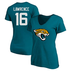Trevor Lawrence Jacksonville Jaguars Women's Plus Size Fair Catch Name & Number Scoop Neck T-Shirt Teal | NFL