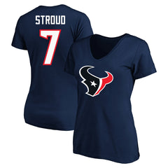 C.J. Stroud Houston Texans Women's Plus Size Fair Catch Name & Number Scoop Neck T-Shirt Navy | NFL