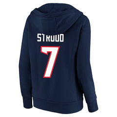 C.J. Stroud Houston Texans Women's Plus Size Player Name & Number V-Neck Pullover Hoodie Navy | Fanatics