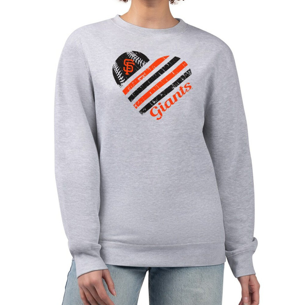 San Francisco Giants G-III 4Her by Carl Banks Women's Heart Logo Fleece Pullover Sweatshirt - MLB