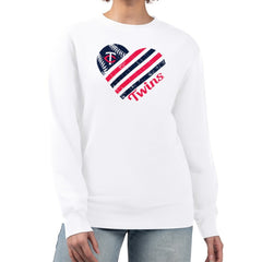 Minnesota Twins G-III 4Her by Carl Banks Women's Heart Logo Fleece Pullover Sweatshirt - MLB