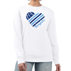 Kansas City Royals G-III 4Her by Carl Banks Women's Heart Logo Fleece Pullover Sweatshirt - MLB