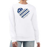 Los Angeles Dodgers G-III 4Her by Carl Banks Women's Heart Logo Fleece Pullover Sweatshirt - MLB