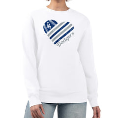 Los Angeles Dodgers G-III 4Her by Carl Banks Women's Heart Logo Fleece Pullover Sweatshirt - MLB