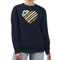 Milwaukee Brewers G-III 4Her by Carl Banks Women's Heart Logo Fleece Pullover Sweatshirt - MLB