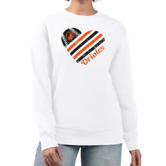 Baltimore Orioles G-III 4Her by Carl Banks Women's Heart Logo Fleece Pullover Sweatshirt - MLB