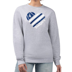 Los Angeles Dodgers G-III 4Her by Carl Banks Women's Heart Logo Fleece Pullover Sweatshirt - MLB