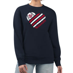Washington Nationals G-III 4Her by Carl Banks Women's Heart Logo Fleece Pullover Sweatshirt - MLB