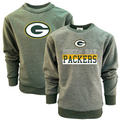 Green Bay Packers Wes & Willy Youth Reversible Fleece Pullover Sweatshirt Green | NFL