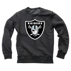 Las Vegas Raiders Wes & Willy Youth Reversible Fleece Pullover Sweatshirt Black | NFL