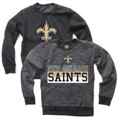 New Orleans Saints Wes & Willy Youth Reversible Fleece Pullover Sweatshirt Black | NFL
