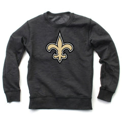 New Orleans Saints Wes & Willy Youth Reversible Fleece Pullover Sweatshirt Black | NFL