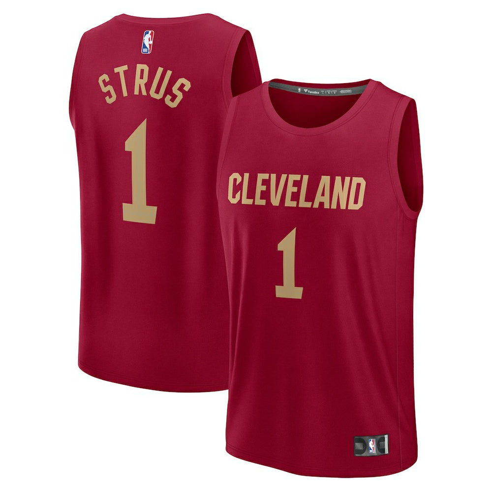Max Strus Cleveland Cavaliers Fast Break Player Jersey Icon Editi- Wine - NBA