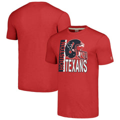 Houston Texans Homage Unisex Helmet Stripe Tri-Blend T-Shirt Red | NFL