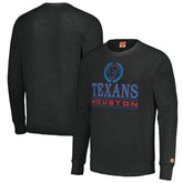 Houston Texans Homage Unisex Color Rush Crest Tri-Blend Pullover Sweatshirt Charcoal | NFL