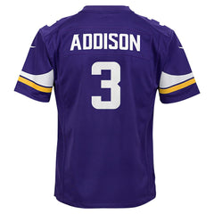 Jordan Addison Minnesota Vikings Youth Game Jersey Purple | Nike for Sale