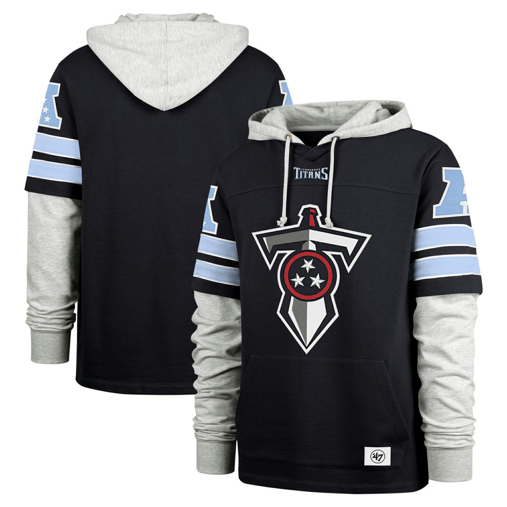 Tennessee Titans '47 Double Header Blitz Cornerback Pullover Hoodie Navy | 47 brand