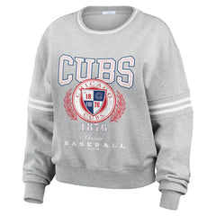 Chicago Cubs WEAR by Erin Andrews Women's Domestic Crest Pullover Sweatshirt - MLB