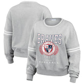 Atlanta Braves WEAR by Erin Andrews Women's Domestic Crest Pullover Sweatshirt - MLB