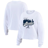Atlanta Braves WEAR by Erin Andrews Women's Domestic Postcard Long Sleeve T-Shirt - MLB
