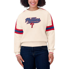 Philadelphia Phillies WEAR by Erin Andrews Women's Stripe Pullover Sweater - MLB