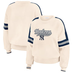 New York Yankees WEAR by Erin Andrews Women's Stripe Pullover Sweater - MLB